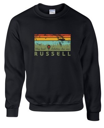 Long sleeve crewneck with Russell written on it