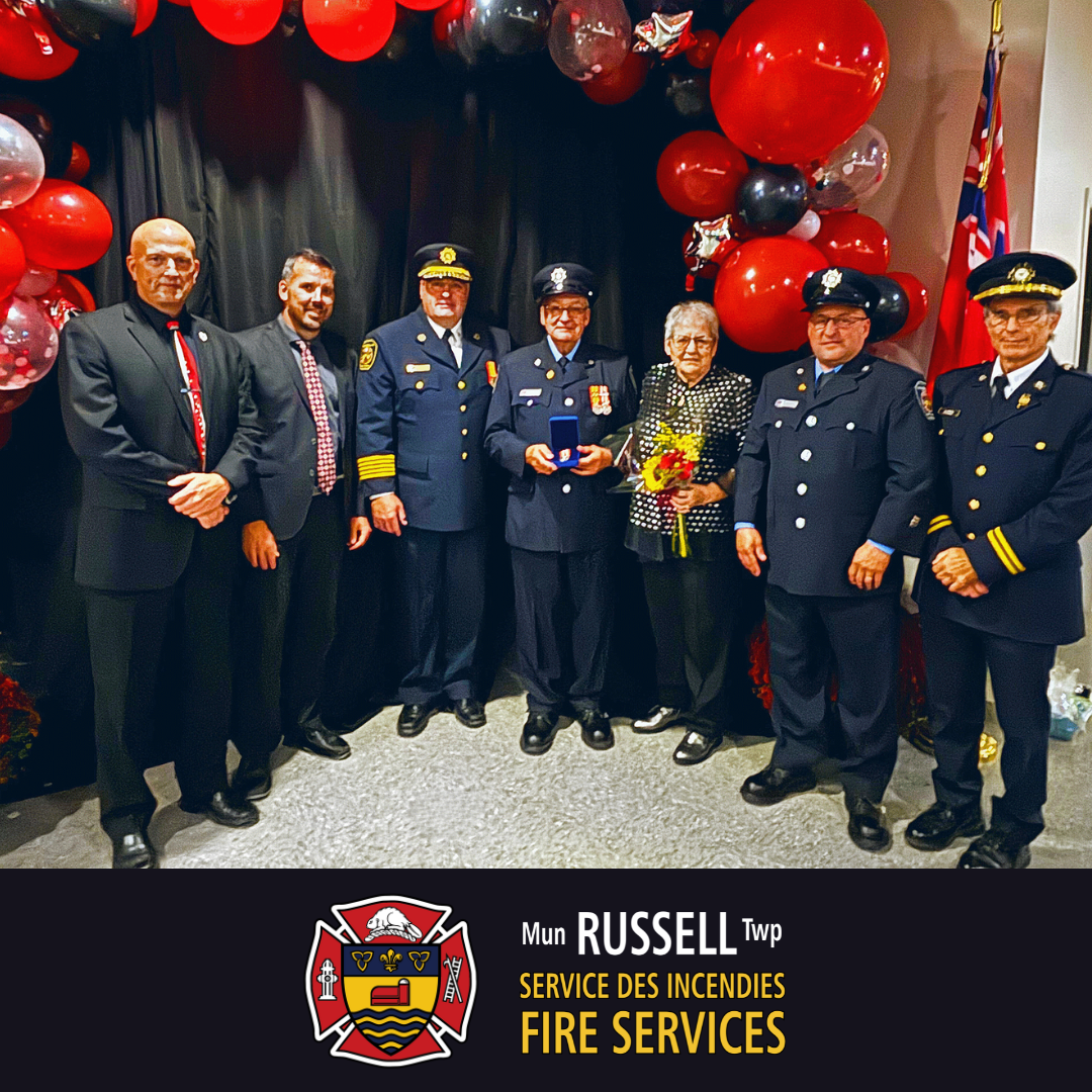 Firefighters receiving awards