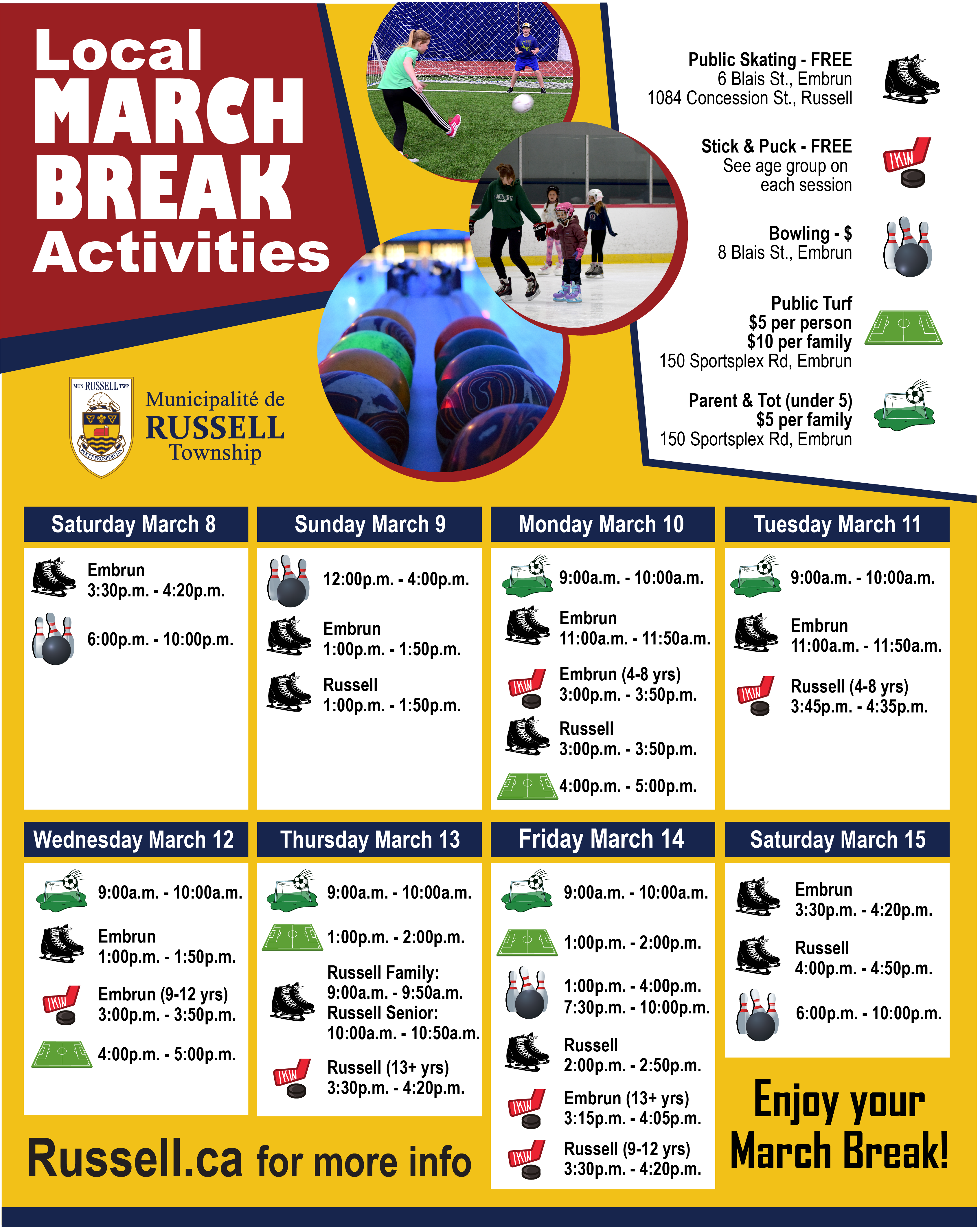 March Break Calendar