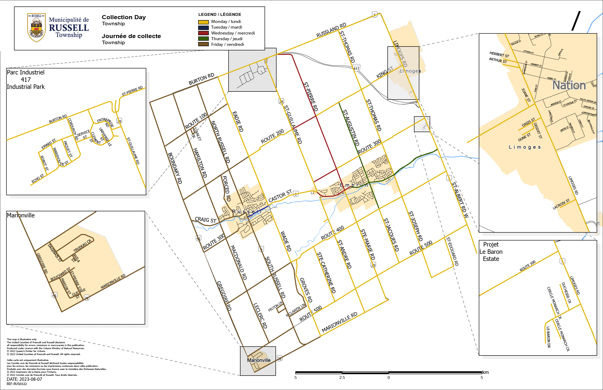 Waste Collection Map for the Township