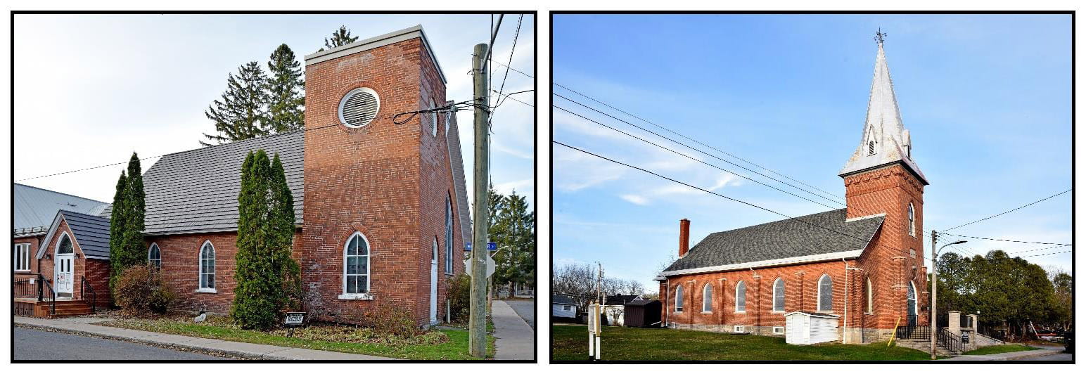 L’église Anglicane et l’église unie, construites avec des briques de Russell