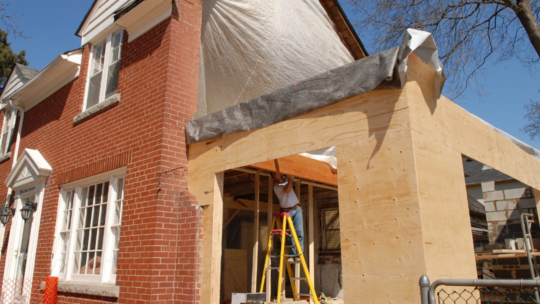 Construction d’une addition sur une maison