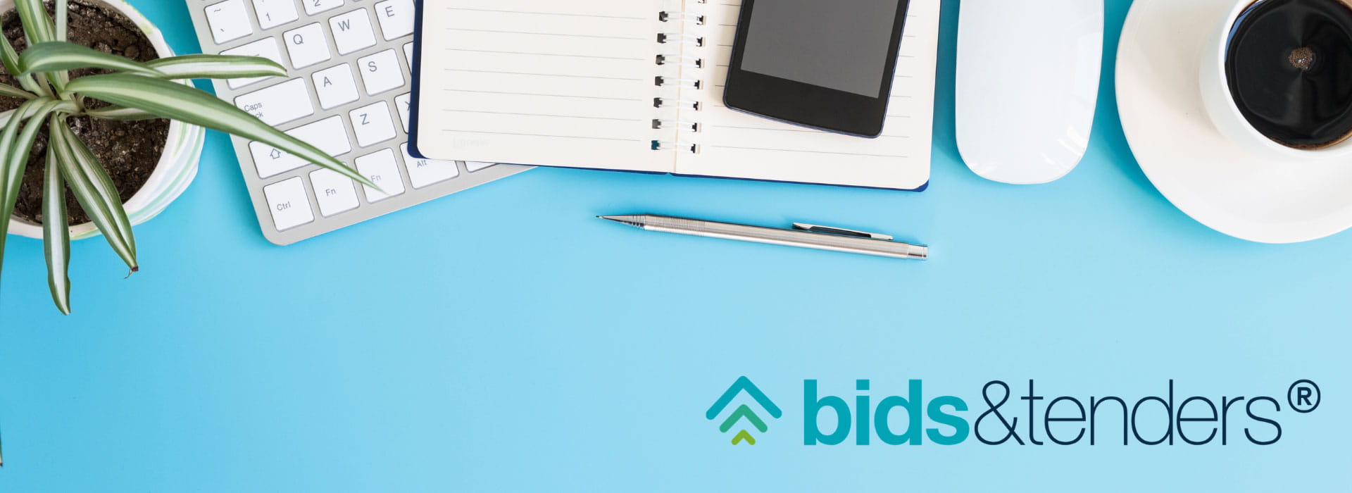 Logo de Bids & Tenders avec fournitures de bureau