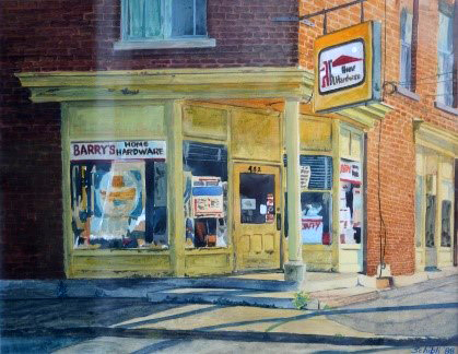 La première quincaillerie de Barry, magasin peint par Paul Schibli