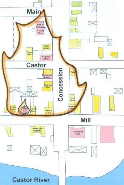 Carte de l’incendie de Russell