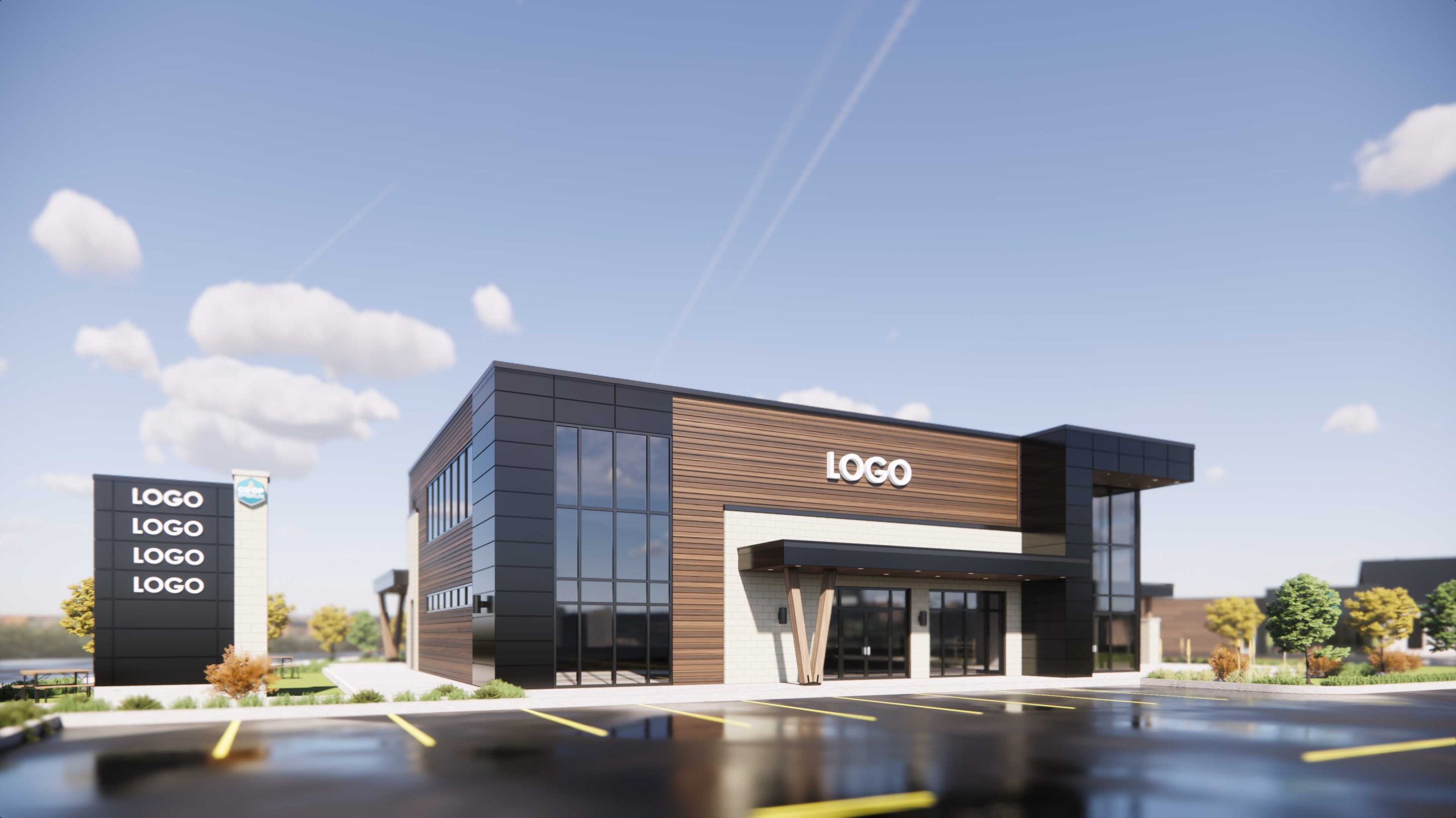 Rendering of the back of building