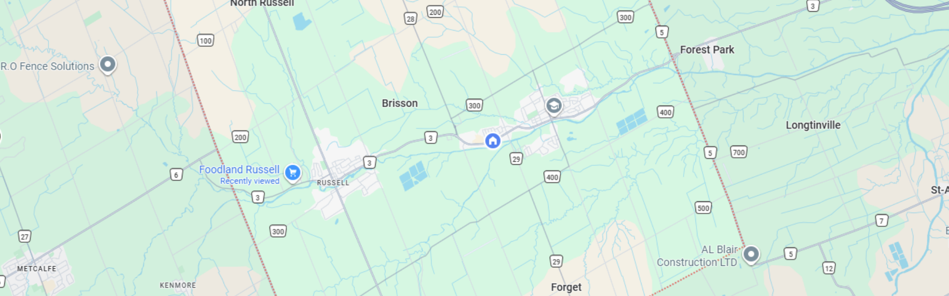 Carte de la Municipalité de Russell